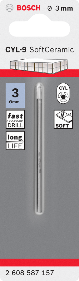 Bosch Professional CYL-9 Ceramic Fliesenbohrer 3x70 mm