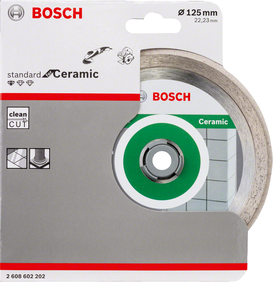 Bosch Diamanttrennscheibe Standard for Ceramic Ø 125x22.23x1.6x7 mm (2608602202)