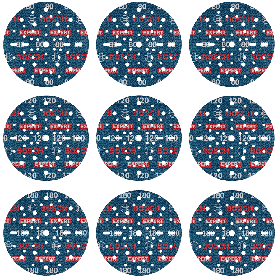 Bosch Expert Folienschleifscheiben Set O780 Ø 150 mm K80/K120/K180 9 tlg. (2608902448)