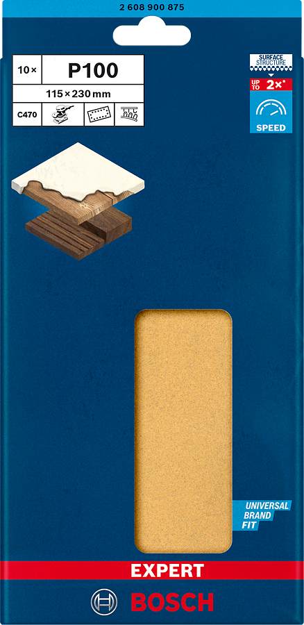 Bosch Expert Schleifpapier C470 14 Löcher 115 x 230 mm P100 (2608900875)