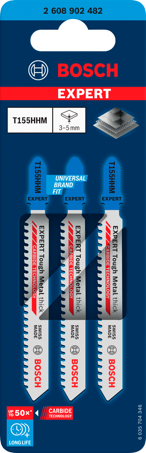 Bosch Expert Stichsägeblatt T155HHM Tough Metal thick 3 Stk. (2608902482)