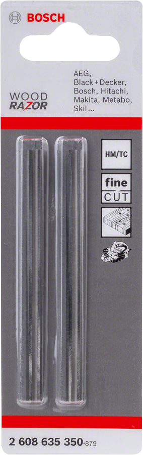 Bosch HM-Wendehobelmesser 82x5.5x1.1 mm, gerade, 40° für Holz 2 Stk. (2608635350)