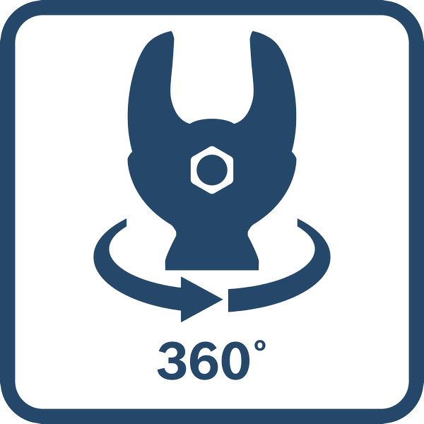 360 Grad drehbarem Kopf