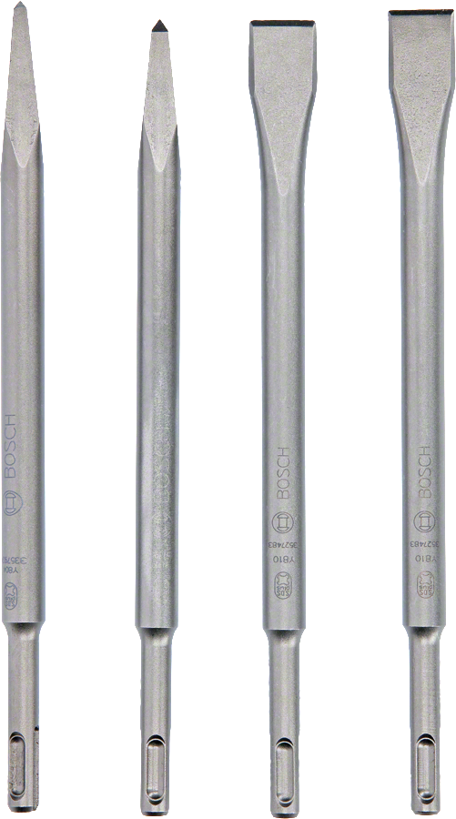 Bosch Meißelset Spitz- und Flachmeißel SDS-plus in Kunststoffröhre 4tlg. (2607017516)
