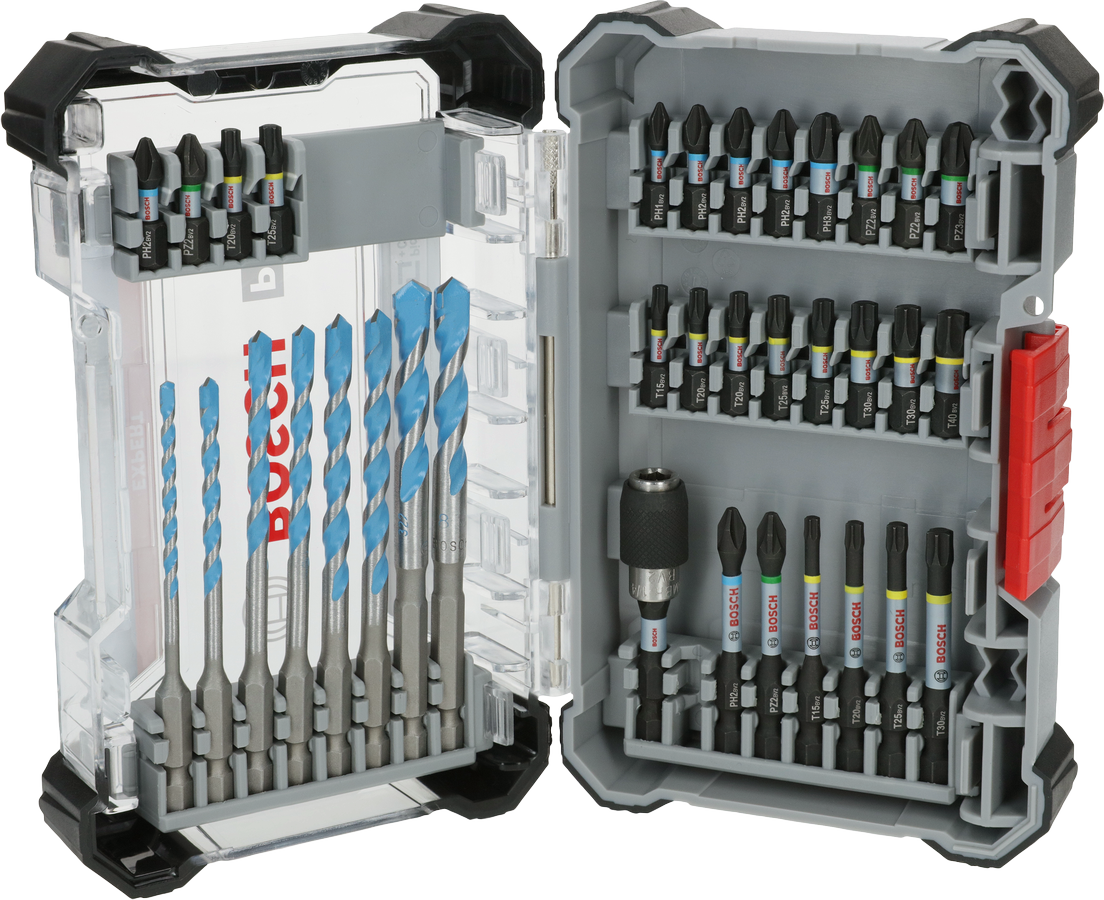 Bosch PRO Impact Schrauberbits und Multi Construction Bohrer Set in Kassette 35 tlg. (2608521U82)
