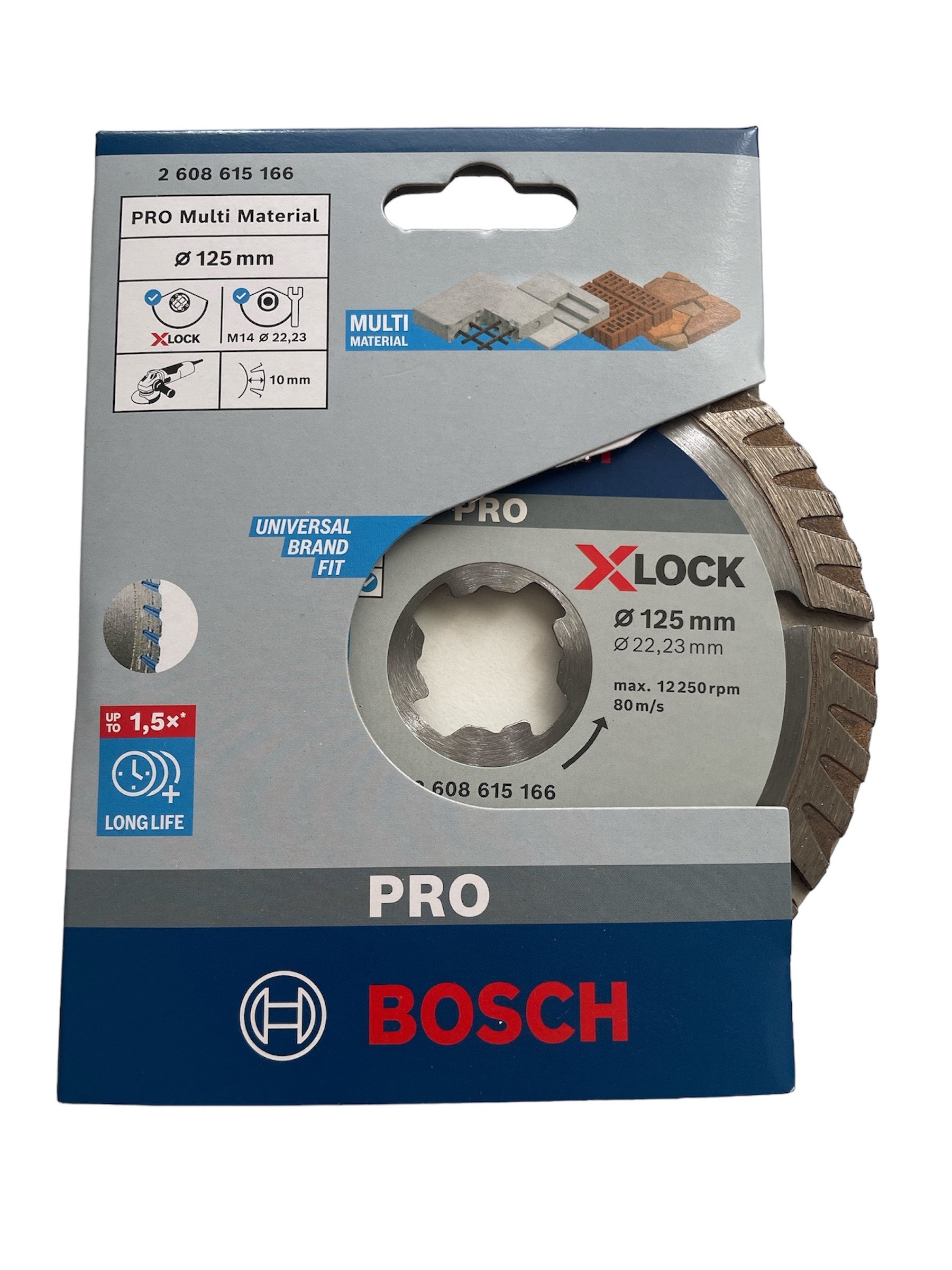 Bosch PRO X-Lock Diamanttrennscheibe 125 x 22,23 mm Multi Material (Artikel 2608615166)