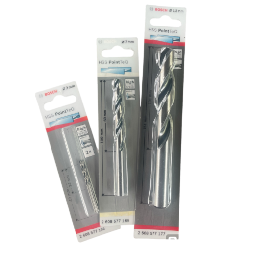 Bosch PointTeQ Metallbohrer HSS DIN 338  Ø 1 - 13 mm nach Auswahl; für schnelles Bohren in Metall