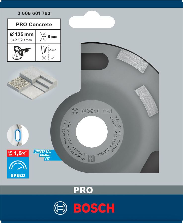 Bosch Pro Concrete Topfscheibe Ø 125x22.23 mm 9 Segmente (2608601763)