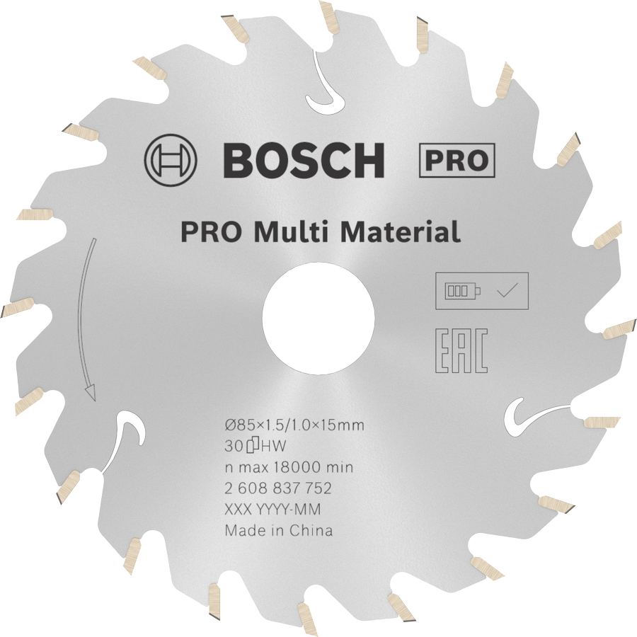 Bosch Pro Kreissägeblatt MultiMat 85x1.5/1.0x15 mm (2608837752)