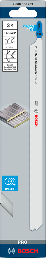Bosch Pro Stichsägeblatt T 1018 AFP Metal Sandwich 3 Stk. (2608636793)