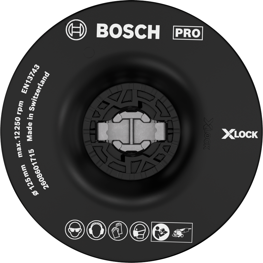 Bosch Pro X-Lock Stützteller / Schleifplatte mit Clip Ø 125 mm mittelhart (2608601715)