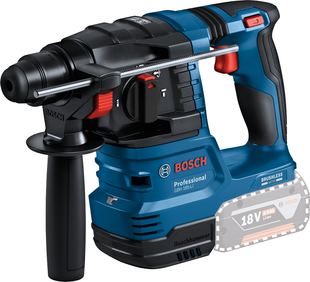 Bosch Professional GBH 18V-22 Akku-Bohrhammer 1.9 Joule SDS-plus + Absaugung GDE 18V-12 ohne Akku und Lader in L-Boxx (0611924004)