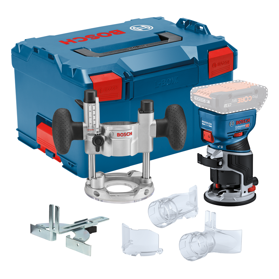 Bosch Professional GKF 18V-8 Akku-Kantenfräse + TE 600 ohne Akku/Lader in L-Boxx 238 (06016C2003)