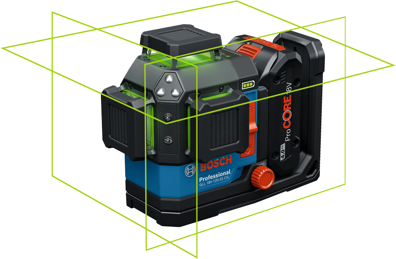 Bosch Professional GLL 18V-120-33 CG Linienlaser mit grüne Laserstrahlen (0601065100)