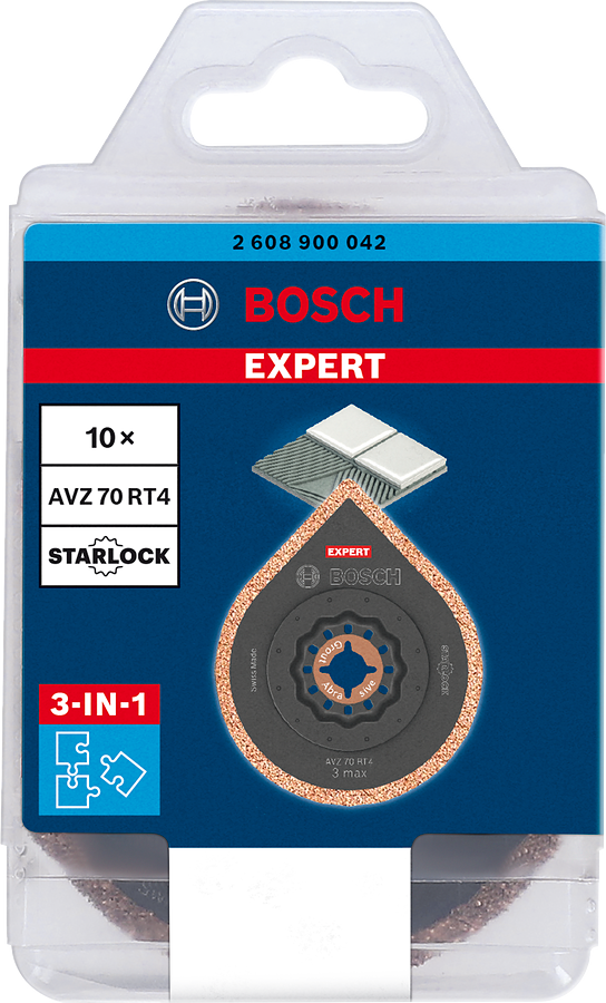 Bosch Professional Starlock Expert AVZ 70 RT4 3 max Schleifplatte 70 mm zum Entfernen von Fugen 10Stück