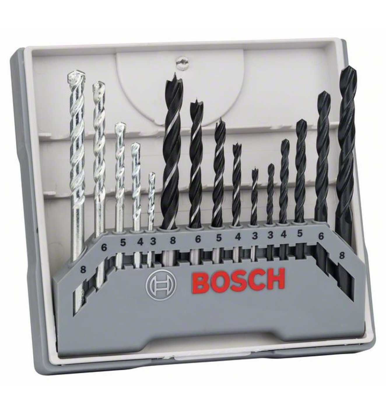 Bosch X-Pro Line Bohrer-Set für Metall-, Holz-, Steinbearbeitung Ø 3 - 8 mm 15tlg. (2607017038)