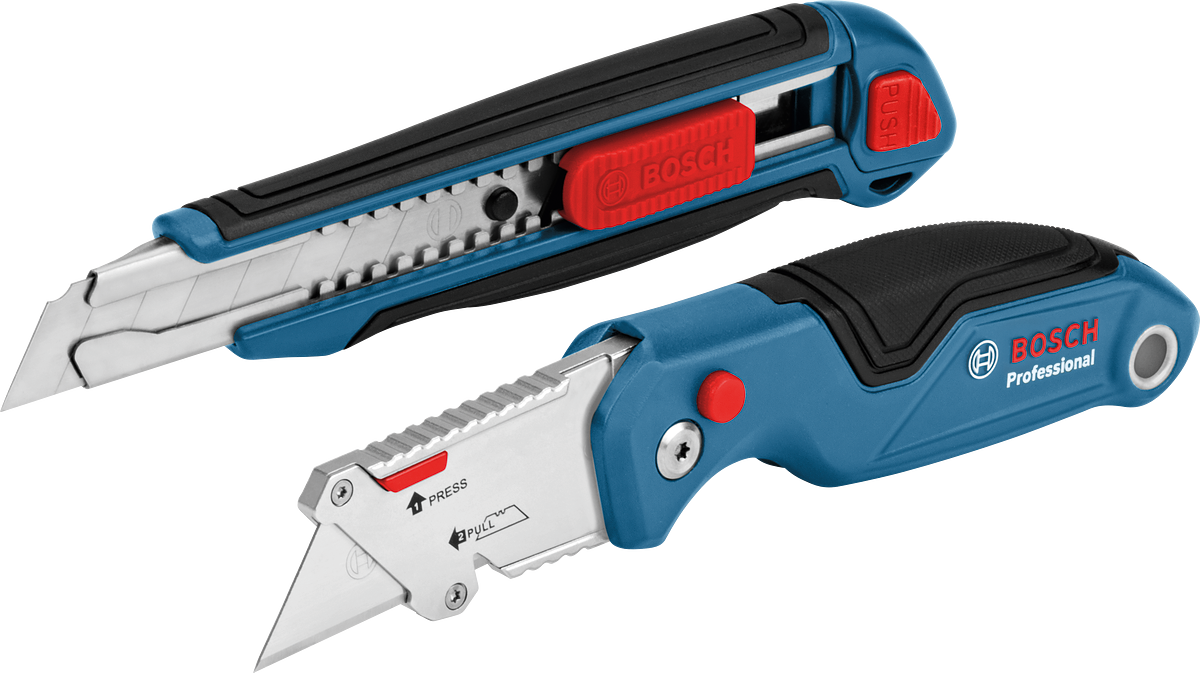 Bosch Professional Messer-Set Universal-Klappmesser 1600A016BL + Profi Cuttermesser 1600A01TH6 2 tlg.