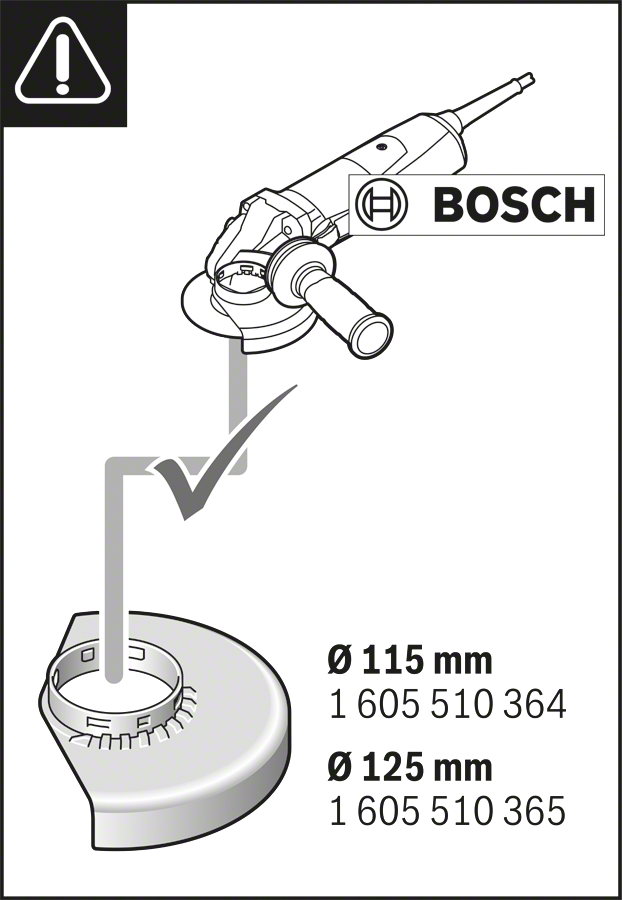 Bosch Professional GDE 115/125 FC-T Absaughaube Full Cover für GWX / GWS (1600A003DK)