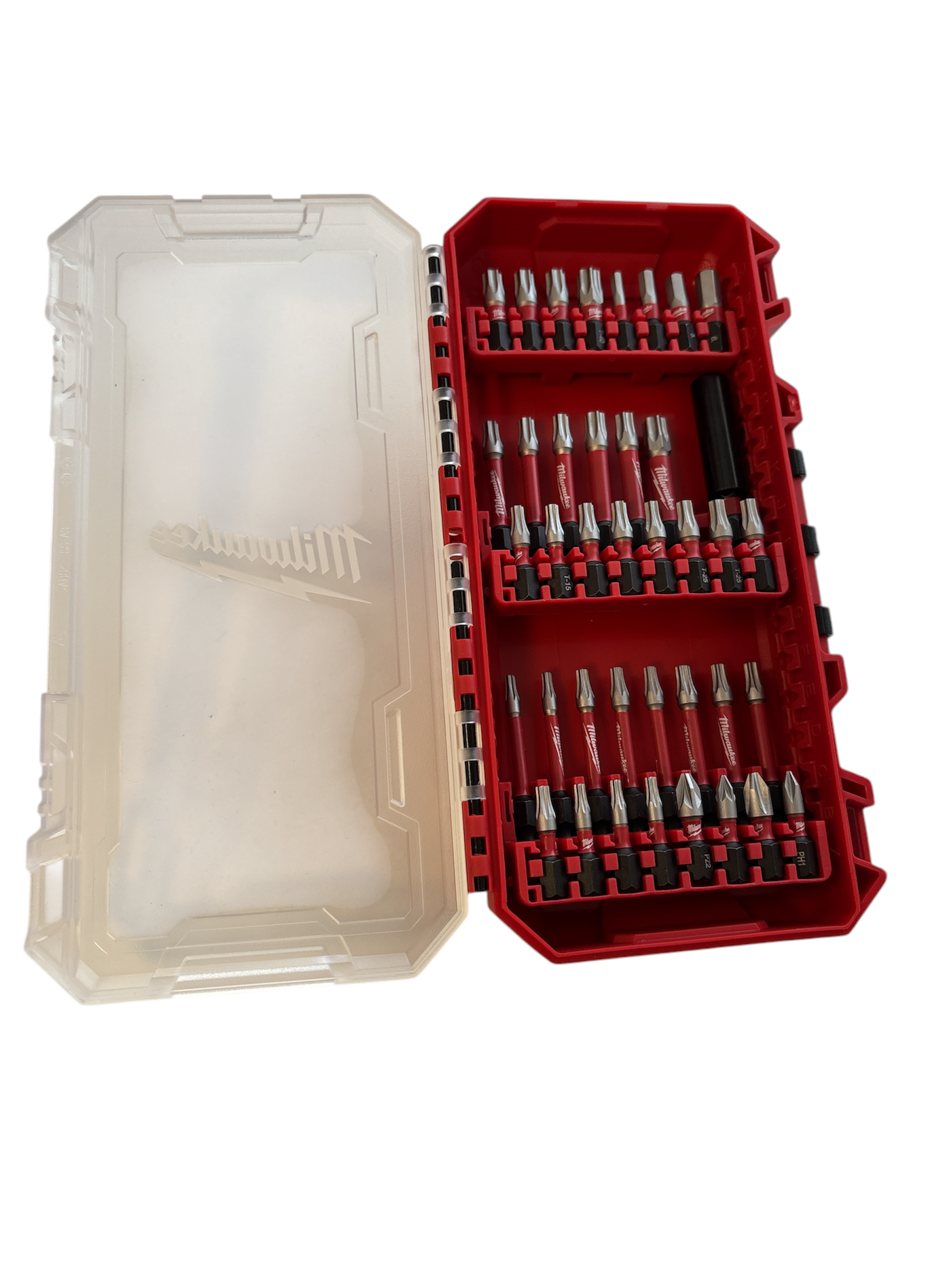 Milwaukee Aktionsset Shockwave Bit Set GEN III in Packout Kassette 38tlg. + Stiftlampe IPL-LED (4932498608)