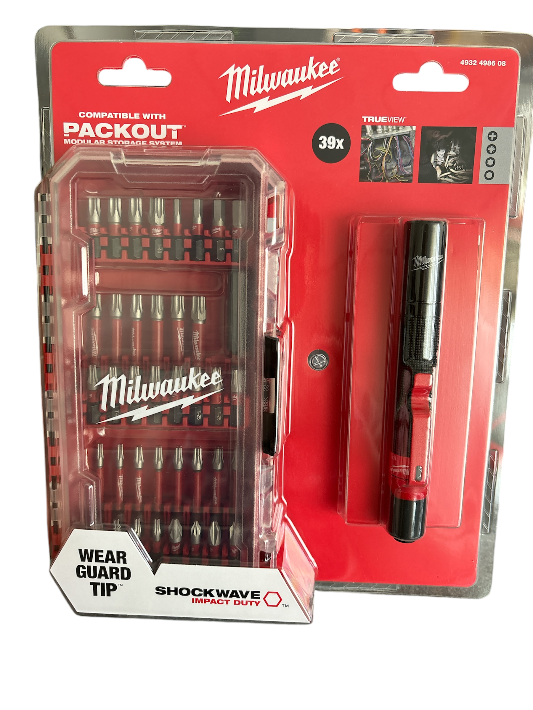 Milwaukee Aktionsset Shockwave Bit Set GEN III in Packout Kassette 38tlg. + Stiftlampe IPL-LED (4932498608)