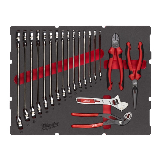 Milwaukee® Einlage für Packout Koffer MAX BITE Ringmaulschlüssel und Zangen 19 tlg.