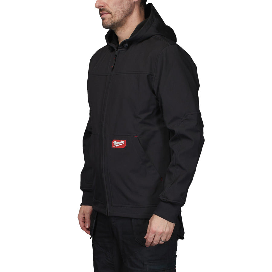 Milwaukee FREEFLEX Softshell Kapuzen-Jacke schwarz aus hochwertigen Material