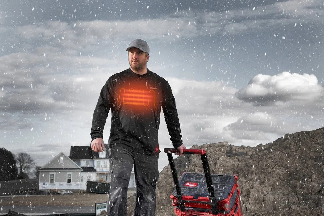 Milwaukee® L4HBLB-301 USB-Akku-Heiz-Funktions-Langarmschirt mit L4B3 Akku und Ladekabel in der Größe S - XXL