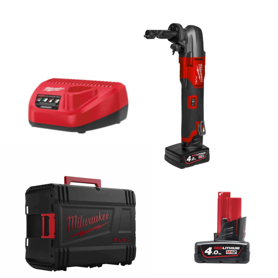 Milwaukee M12 FNB16-402X EU FUEL Akku-Knabber 2x M12 B4 Akku und Lader in HD-Box (4933479619)