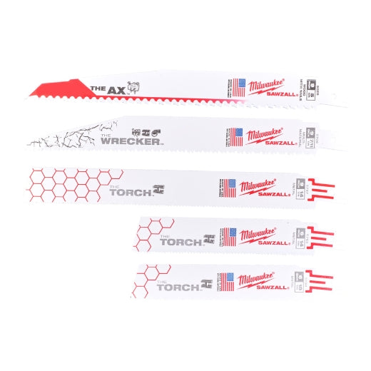 Milwaukee Säbelsägeblattset The AX / Wrecker / The Torch 5 tlg. (49222205)