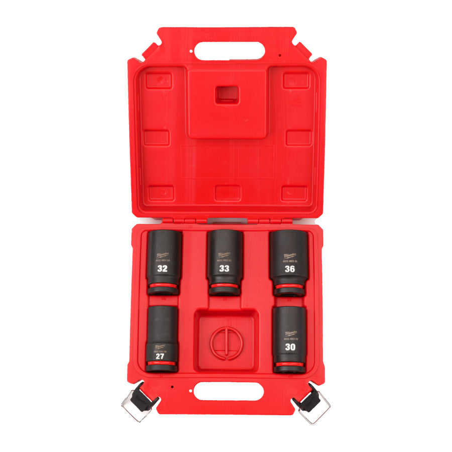 Milwaukee Shockwave Schlagnuss Set 3/4" 27/30/32/33/36 mm lang 5 tlg. (4932498750)