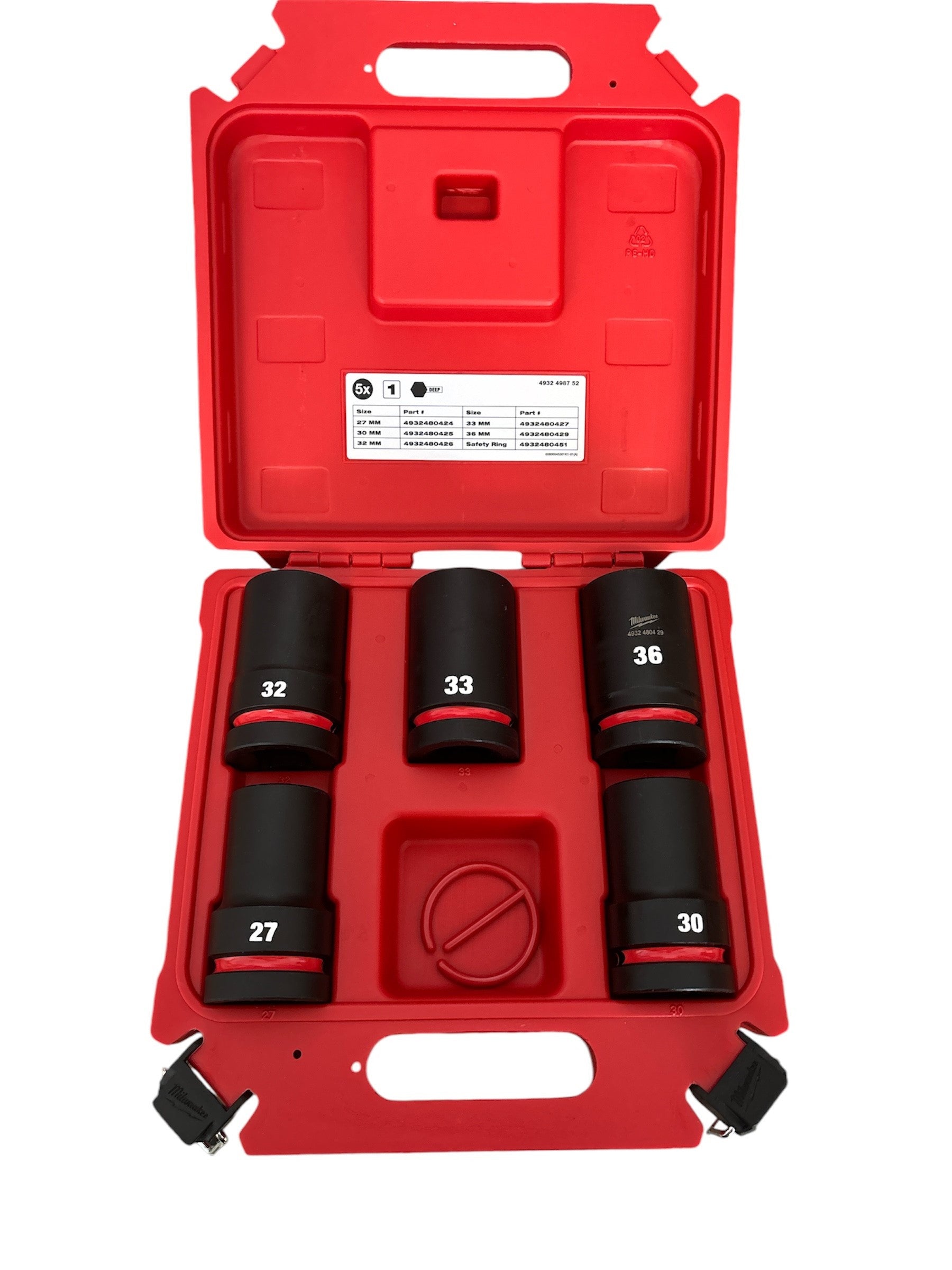 Milwaukee Shockwave Schlagnuss Set 1" 27/30/32/33/36 mm lang (4932498752)