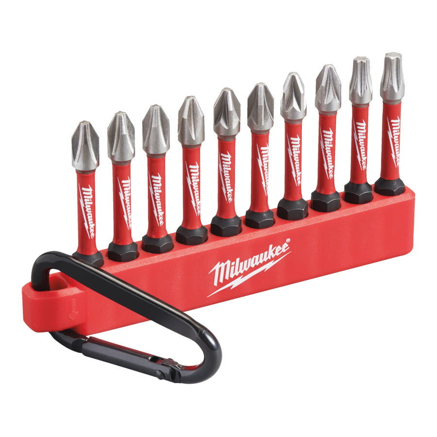 Milwaukee Shockwave Schrauberbit Set mit Karabiner PH2 / PZ2 / TX20 / TX25 10 tlg. (4932492939)
