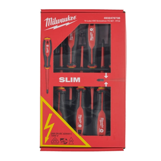 Milwaukee VDE Tri-Lobe Schrauberdreher Set SL/PH/PZ + Spannungsprüfer (4932478738)
