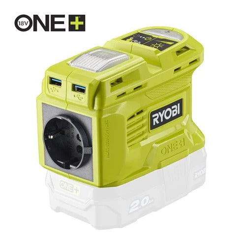 RYOBI 18 V ONE+ 2 in 1 Akku-Wechselrichter RY18BI150B-0 (2. Gen., Solarmodulkompatibel, 150 Watt, ohne Akku und Ladegerät)