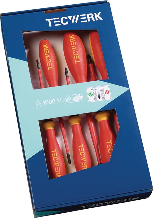 TECWERK VDE Schraubendrehersatz Slim 7 tlg. Schlitz / PH (4000828073)