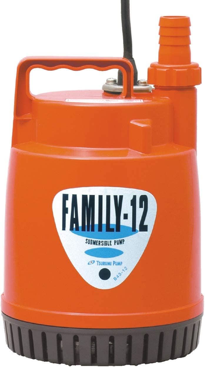 Tsurumi Flachsaugpumpe Family-12 4800l/ Std. 230V / HAR 10 m mit Adapter. Ideal für Klarwasser