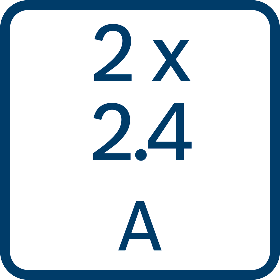 2x 2.4 A Ladestrom