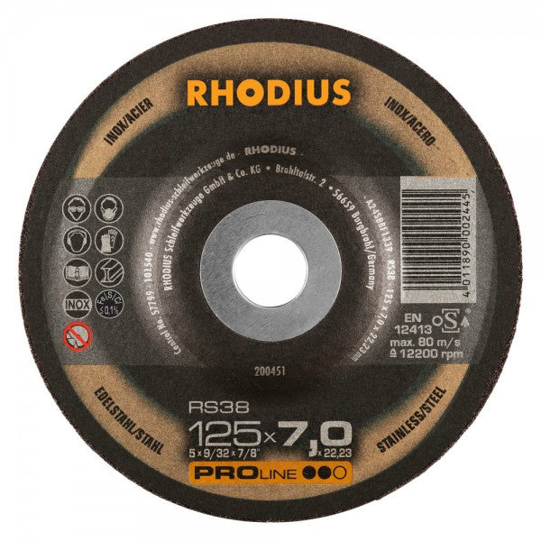 Rhodius Schruppscheibe RS38 Ø 125 x 7,0 x 22,23 mm