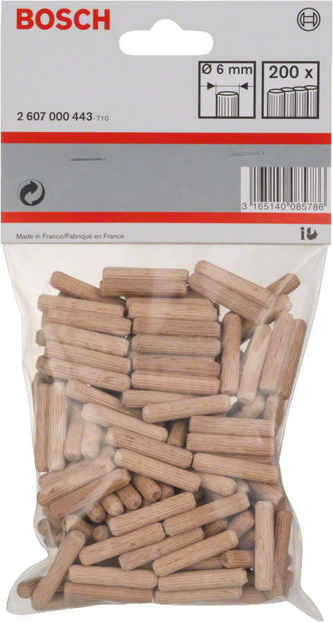 Bosch DIY Profilholzdübel aus Buchenholz 6 x 30 mm 200 Stück