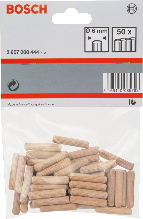 Bosch DIY Profilholzdübel aus Buchenholz 6 x 30 mm 50 Stück