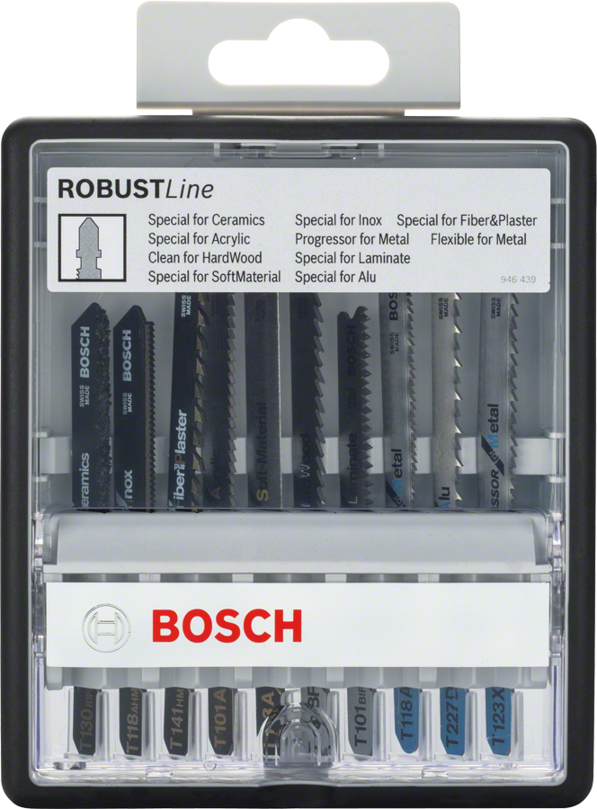 Bosch Stichsägeblatt-Set, Robust Line, Speciality Materials mit T-Schaft 10 tlg.