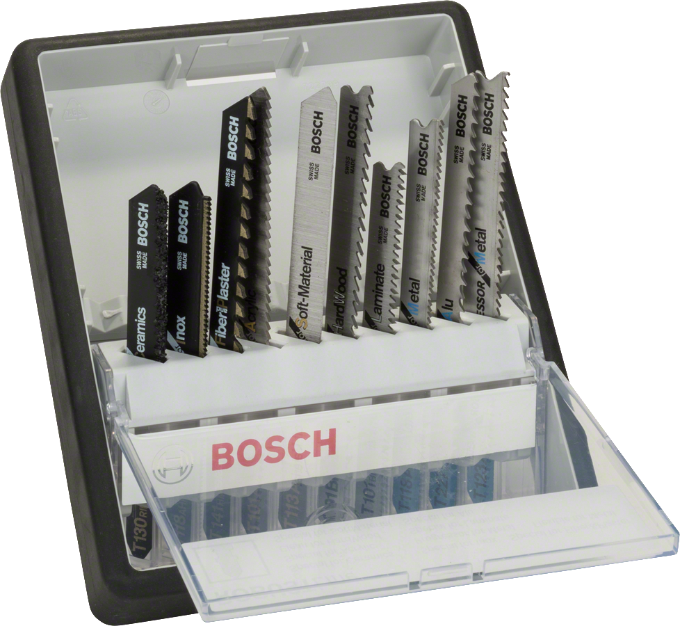 Bosch Stichsägeblatt-Set, Robust Line, Speciality Materials mit T-Schaft 10 tlg.