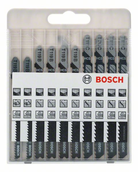 Bosch Stichsägeblatt-Set X-Pro Basic for Wood für gerade und Kurvenschnitte 10 tlg.