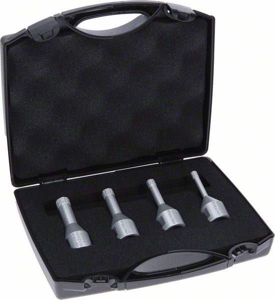 Bosch DrySpeed Diamanttrockenbohrer-Set Ø 6/8/10/12 mm ideal für Hartkeramik in Box
