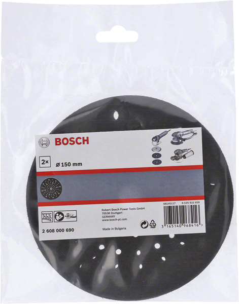 Bosch Professional Schleiftellerschoner / Zwischenscheibe Ø 150 mm für Exzenterschleifer schützt den Stützteller 2Stück