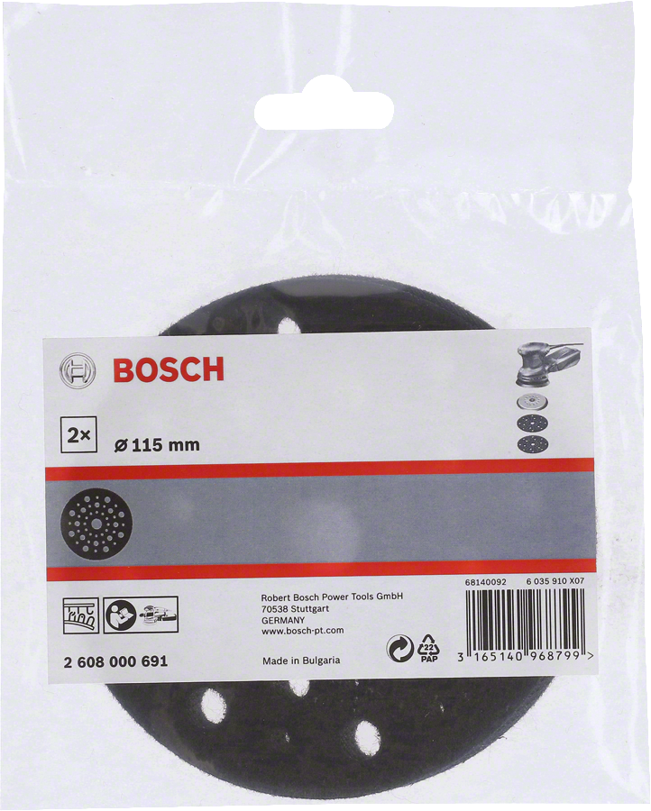 Bosch Professional Schleiftellerschoner / Zwischenscheibe Ø 115 mm für Exzenterschleifer schützt den Stützteller