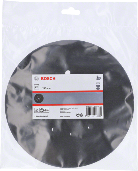 Bosch Professional Schleiftellerschoner / Zwischenscheibe Ø 215 mm für Exzenterschleifer schützt den Stützteller 2Stück