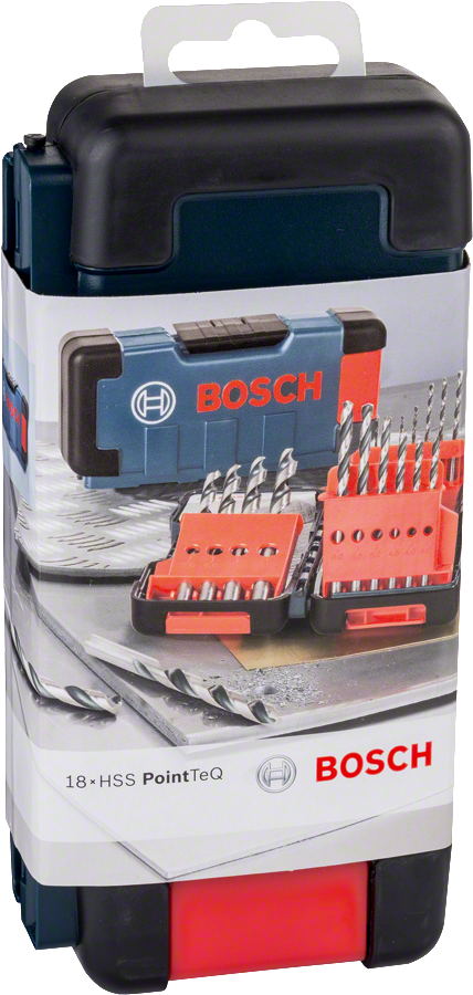 Bosch PointTeQ HSS-Spiralbohrer-Set in ToughBox Ø 1/1,5/2/2,5/3/3,5/4/4,5/5/5,5/6/7/8/9/10 mm 18 tlg.