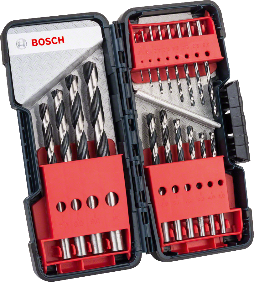 Bosch PointTeQ HSS-Metallbohrer-Set in ToughBox Ø 1/1,5/2/2,5/3/3,5/4/4,5/5/5,5/6/7/8/9/10 mm 18 tlg.