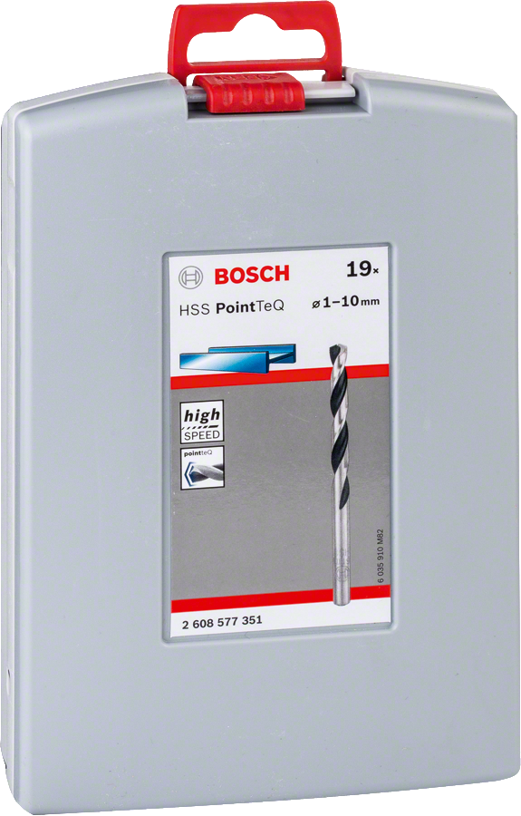 Bosch PointTeQ HSS-Spiralbohrer ProBox Ø 1/1,5/2/2,5/3/3,5/4/4,5/5/5,5/6/6,5/7/7,5/8/8,5/9/9,5/10 mm 19 tlg.